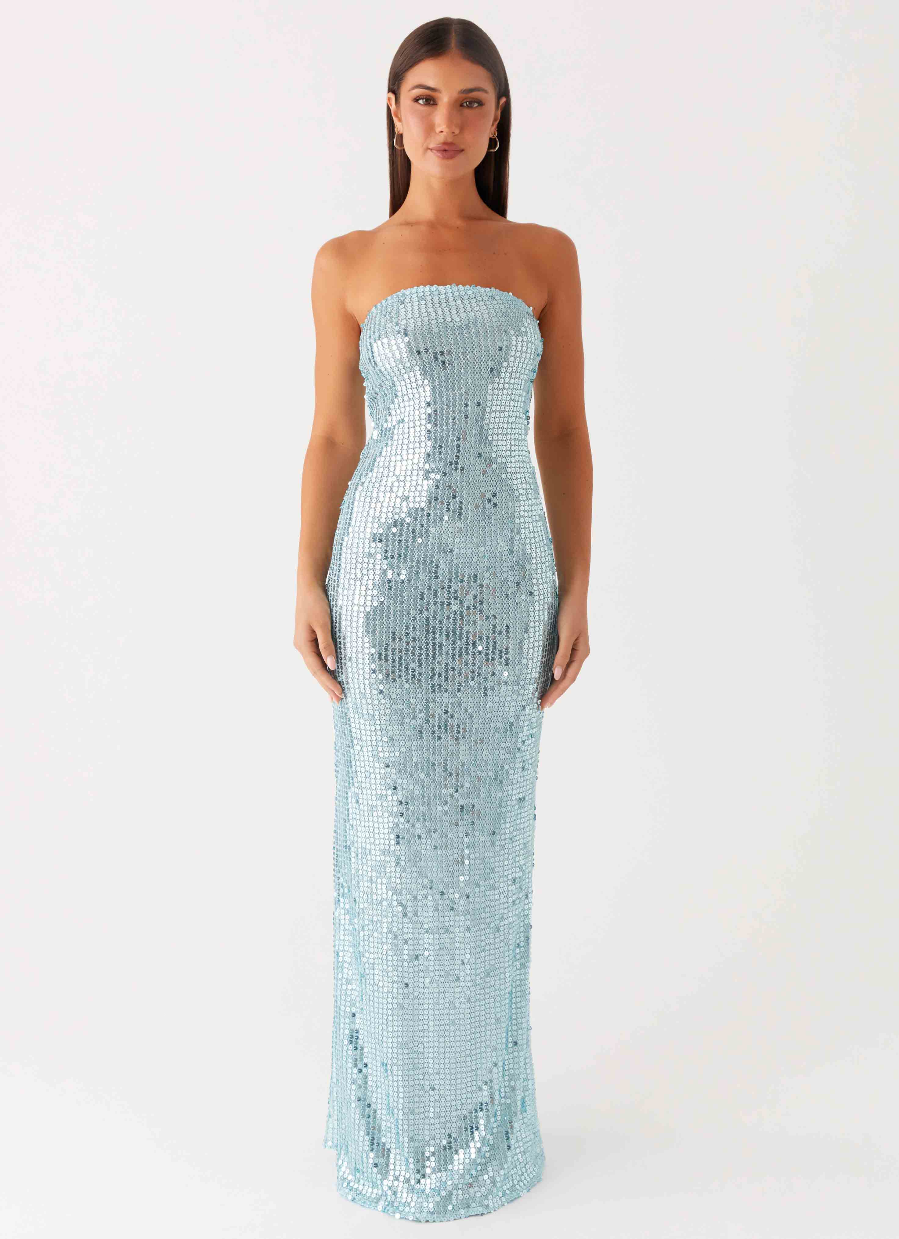 Lyric Sequin Maxi Dress - Turquoise