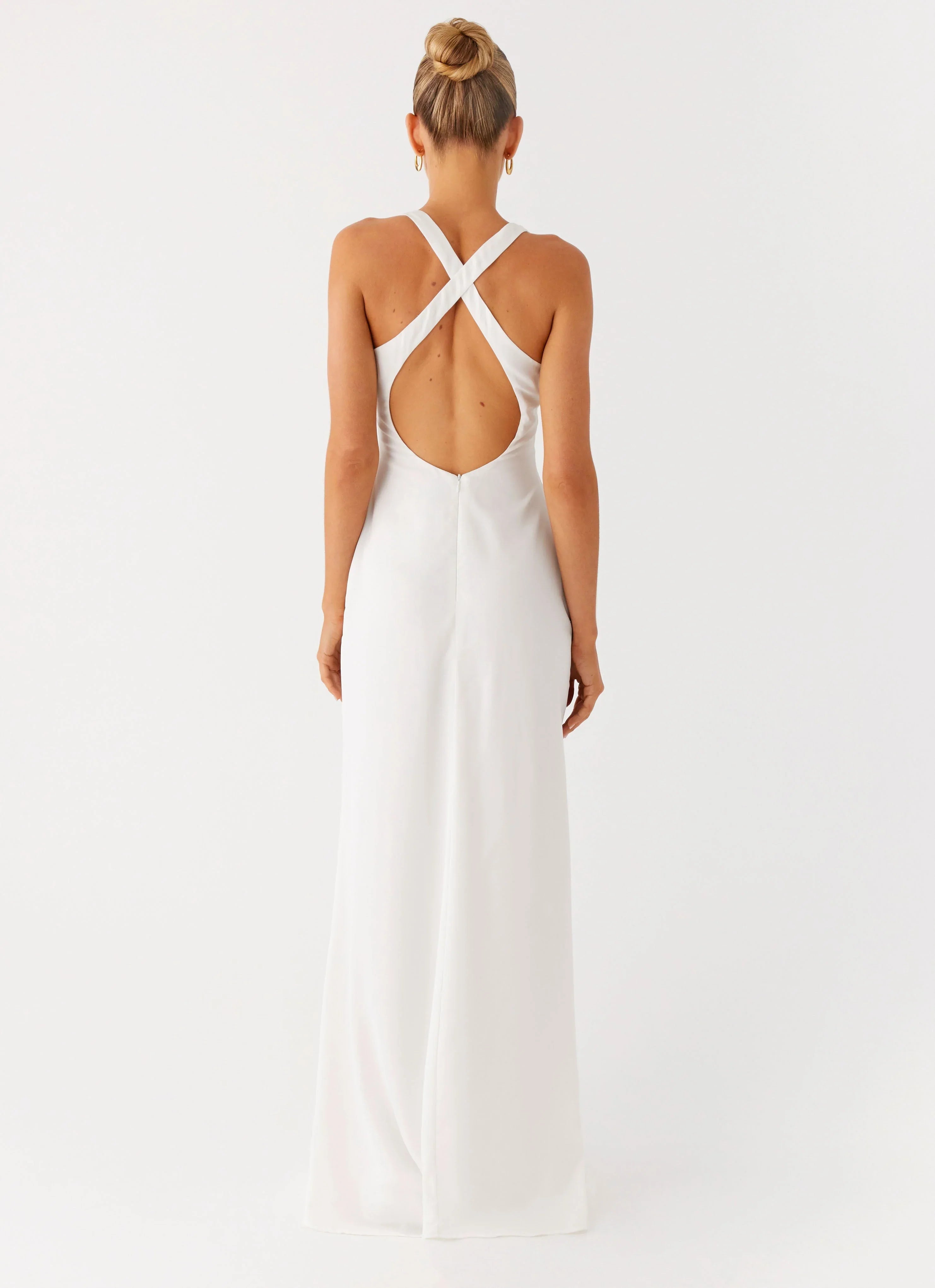 Desi Halterneck Maxi Dress - White