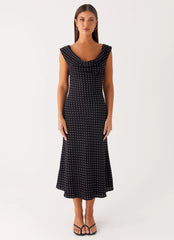 Role Model Maxi Dress - Black Polka Dot