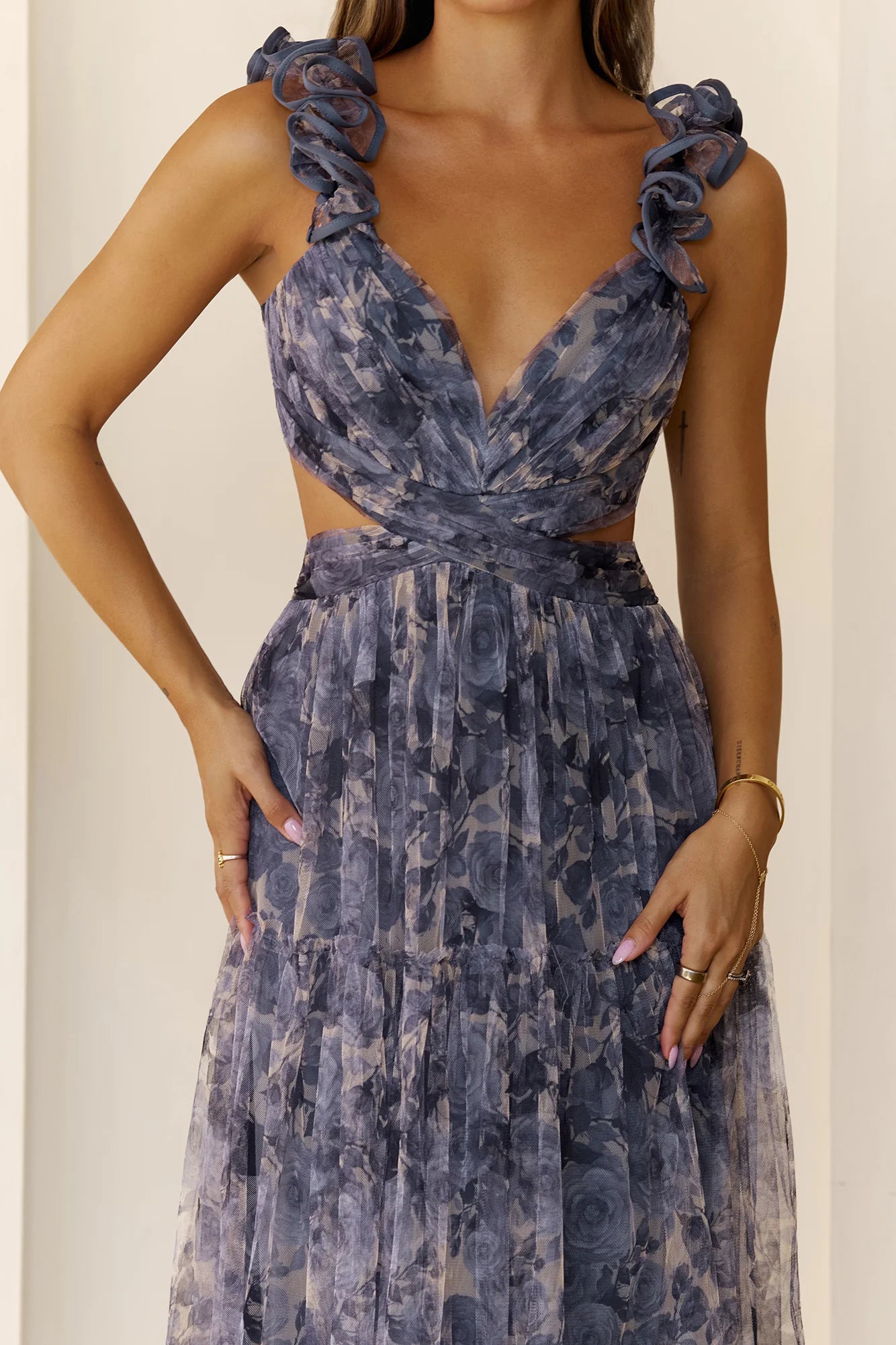 Whisper Lane Maxi Dress Slate Blue