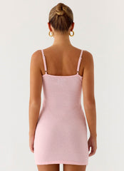 Roa Embellished Knit Mini Dress - Pink