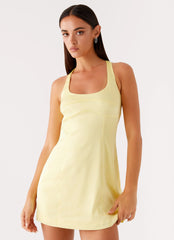 Freefall Satin Mini Dress - Yellow