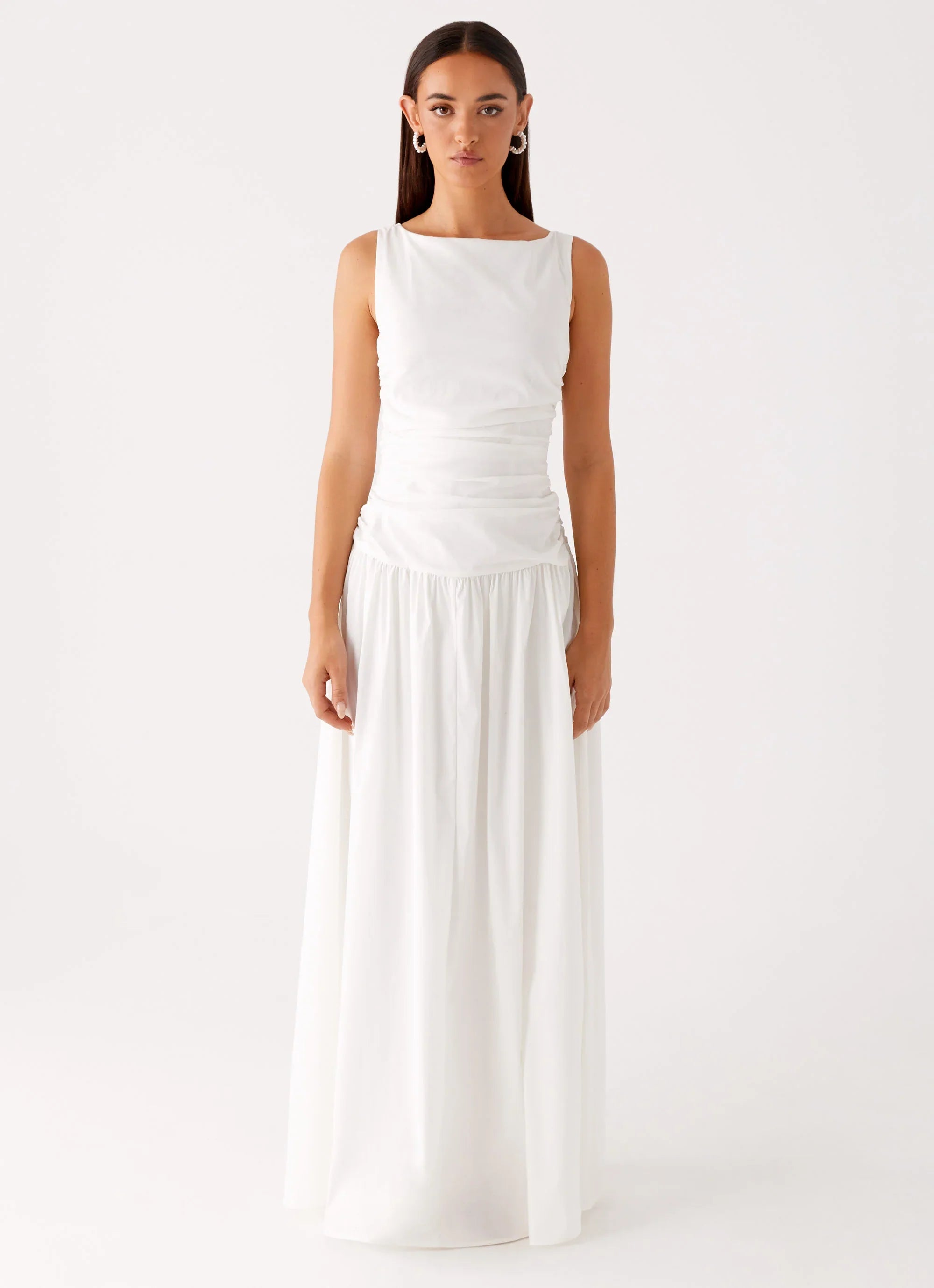 Carmel High Neck Maxi Dress - White