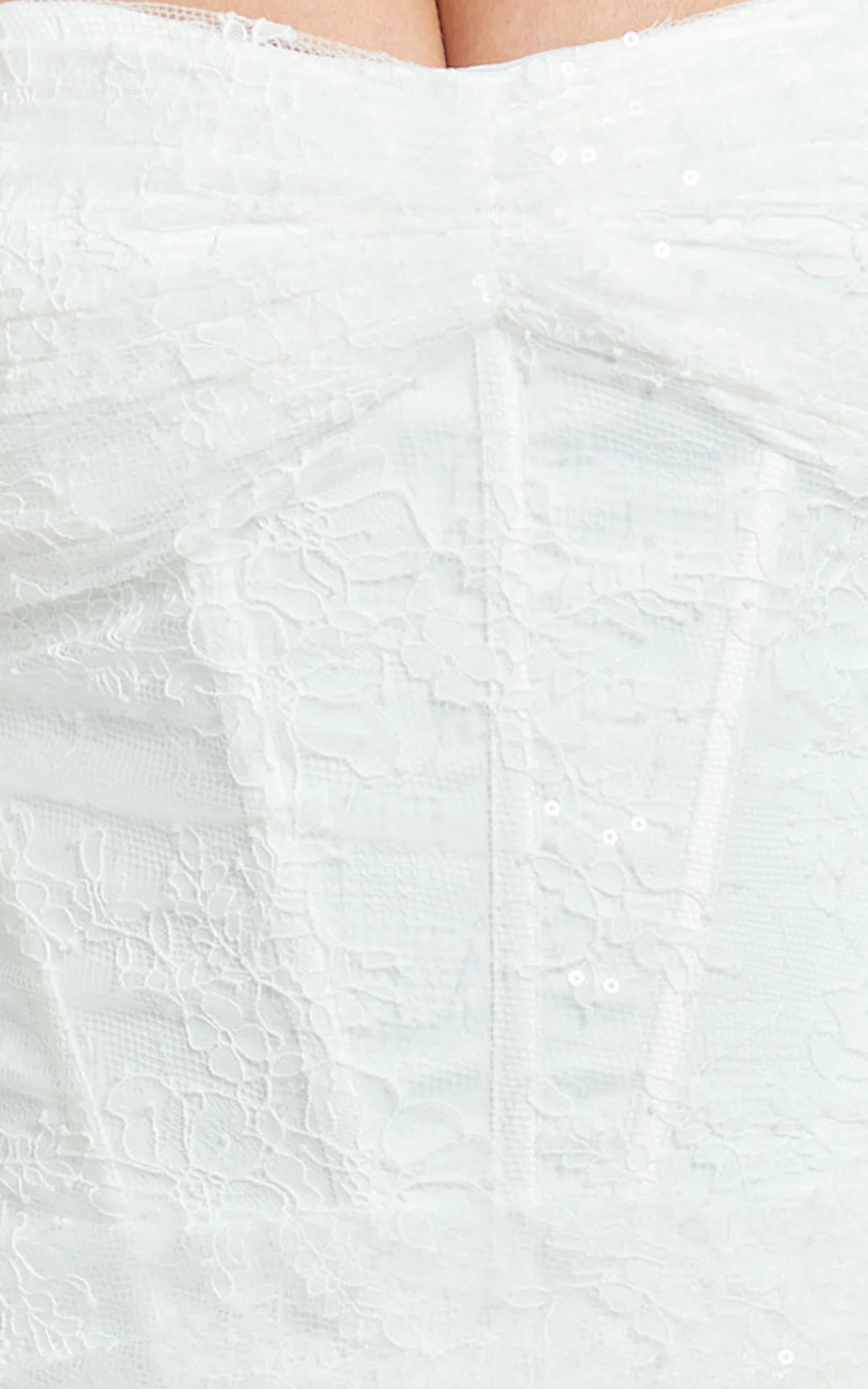 Hazel Mini Dress - Strapless Corset Sequin Dress in Ivory