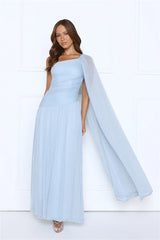 Midnight Spin One Shoulder Maxi Dress Blue