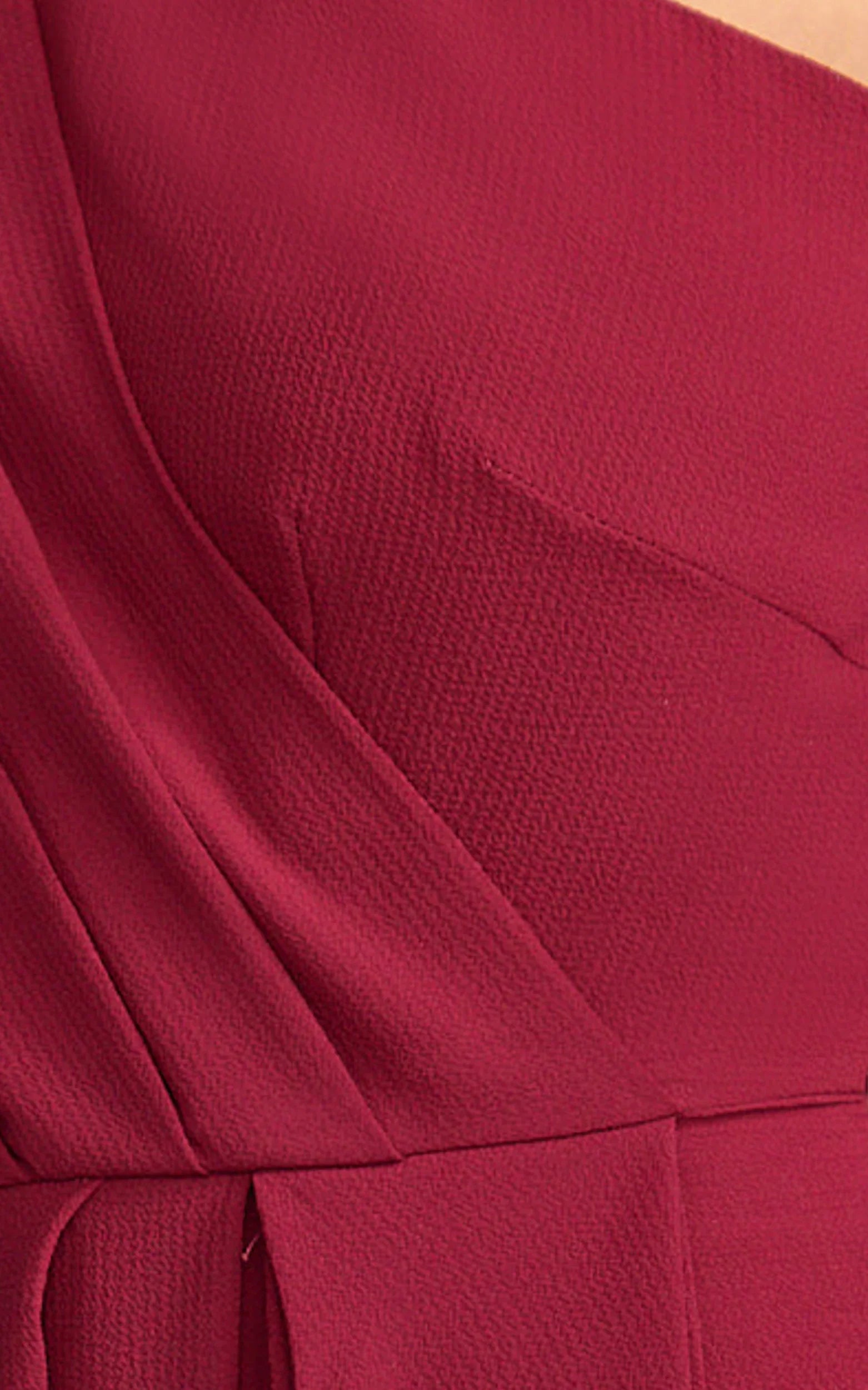 Namaari Midi Dress - Faux Wrap One Shoulder Dress in Wine