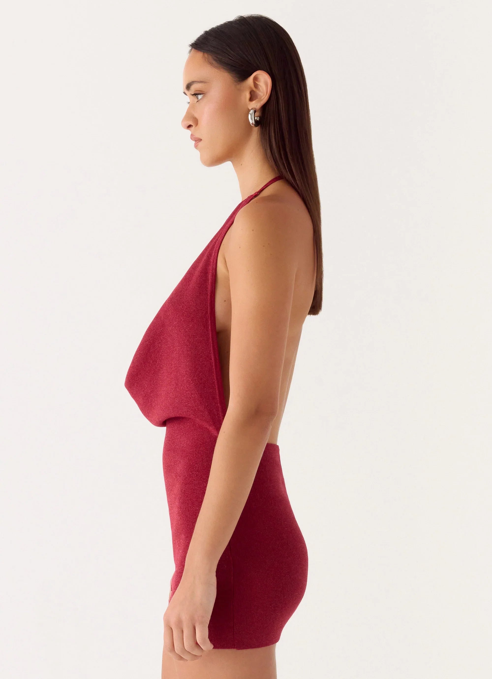 Annalise Beaded Mini Dress - Wine