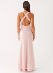 Desi Halterneck Maxi Dress - Pink
