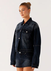 Tropics Denim Jacket - Washed Dark Blue