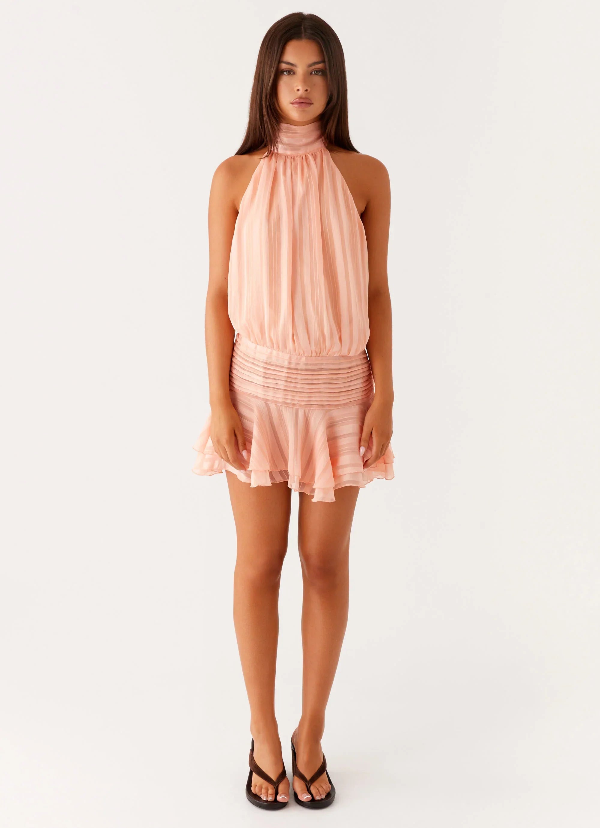 Willow Chiffon Mini Dress - Orange