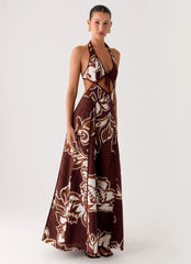 Sonnet Maxi Dress - Espresso Meadow