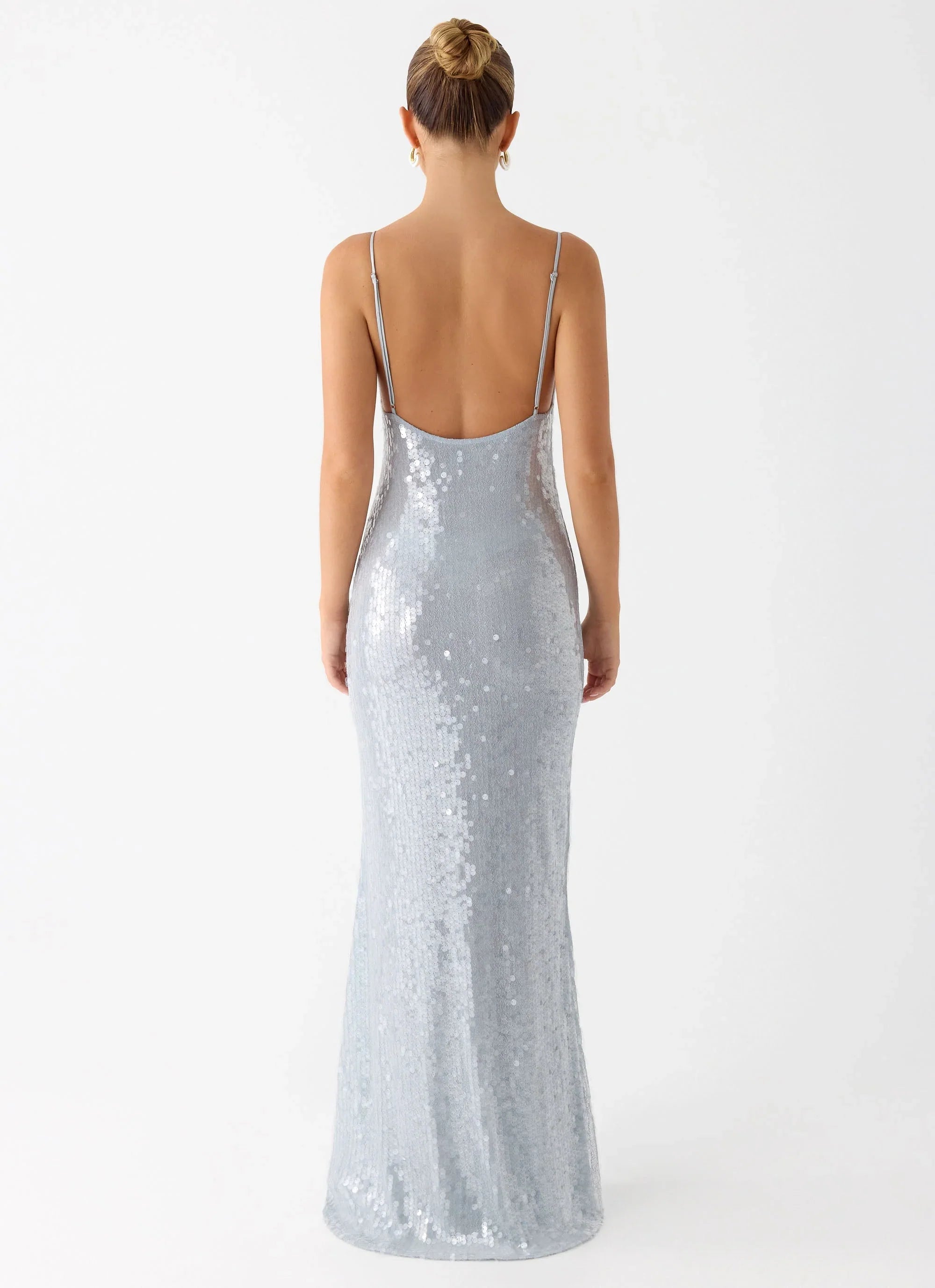 Solo Sequin Maxi Dress - Misty Blue