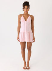Non Stop Halter Mini Dress - Pink