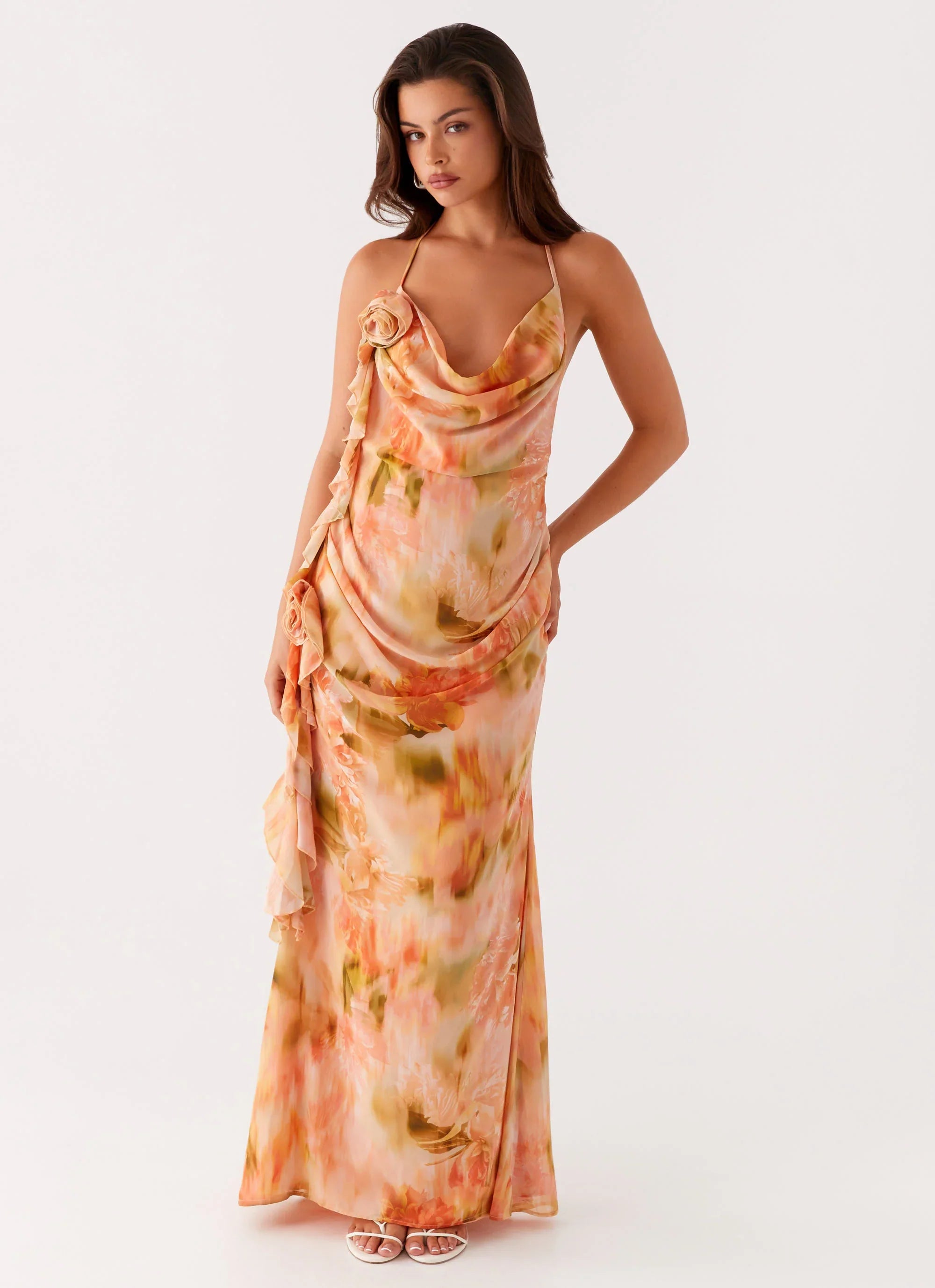 Diedre Rose Strappy Maxi Dress - Sunset Floral