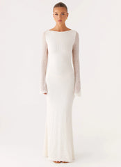 Ethereal Long Sleeve Maxi Dress - Ivory