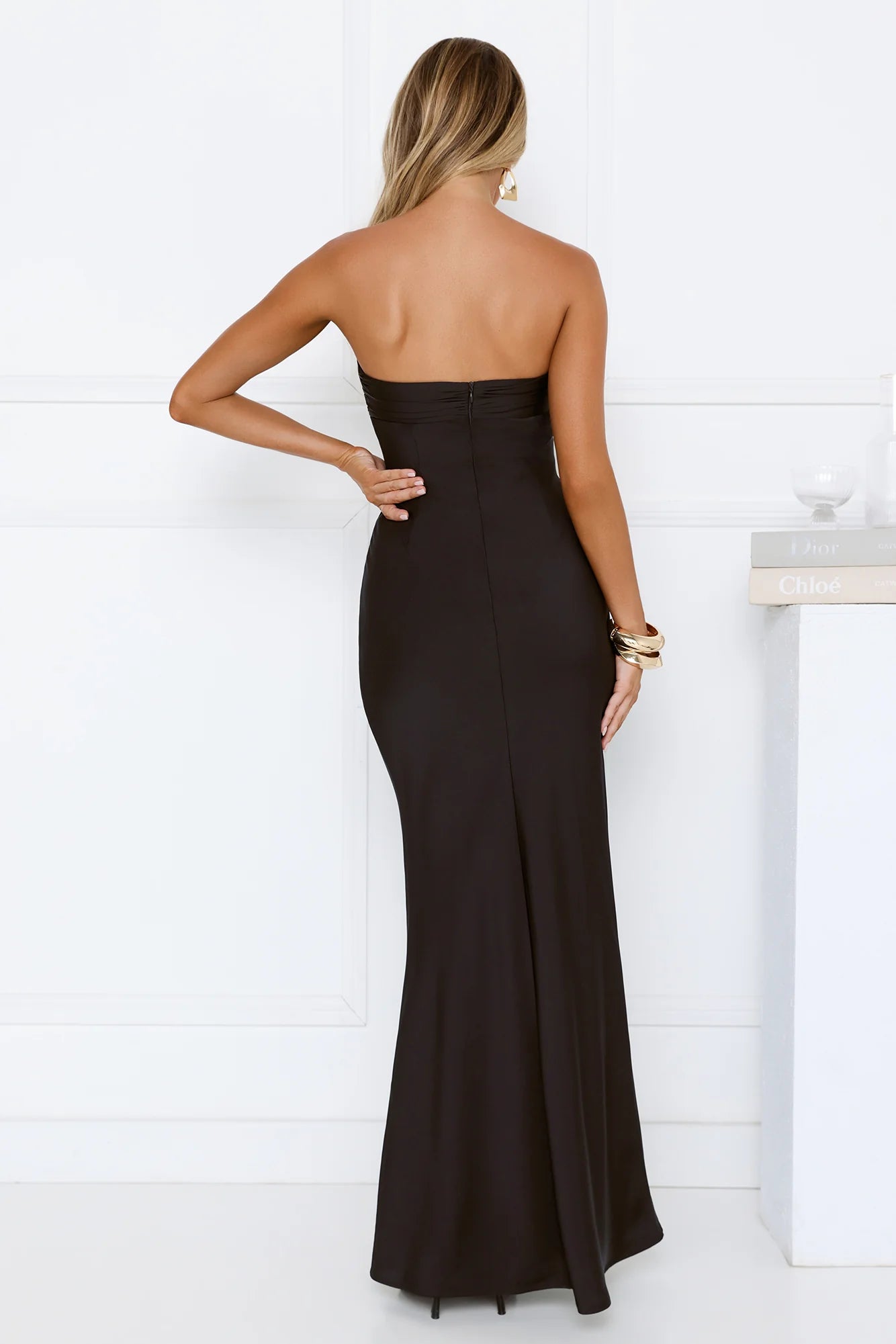 Silken Aurora Strapless Maxi Dress Black