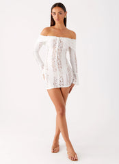Syvanna Lace Mini Dress - White