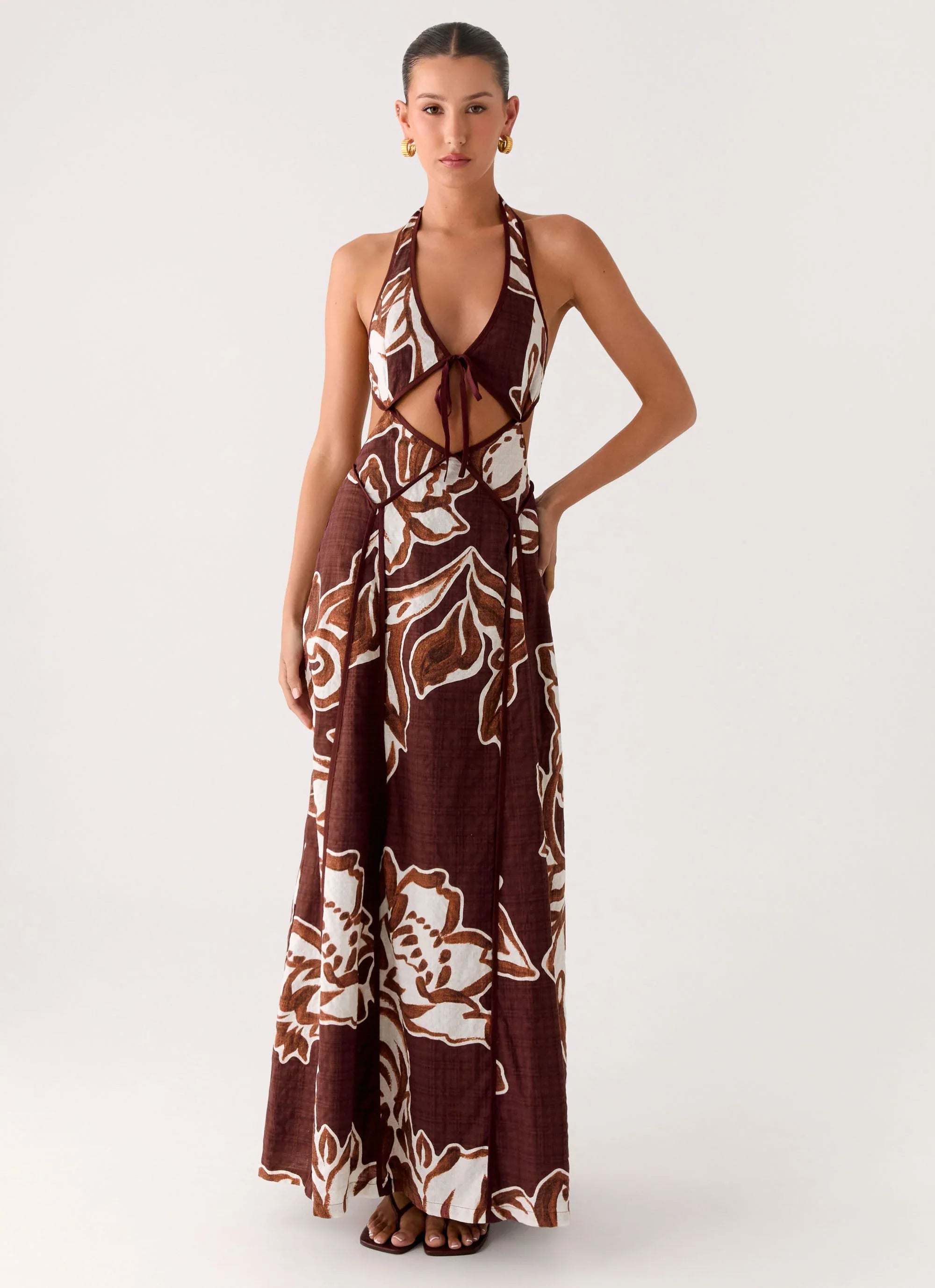 Sonnet Maxi Dress - Espresso Meadow