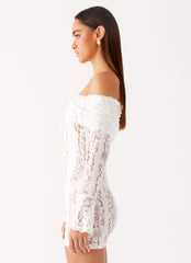 Syvanna Lace Mini Dress - White