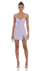 Sweetheart Neck Lace Dress in Lavender