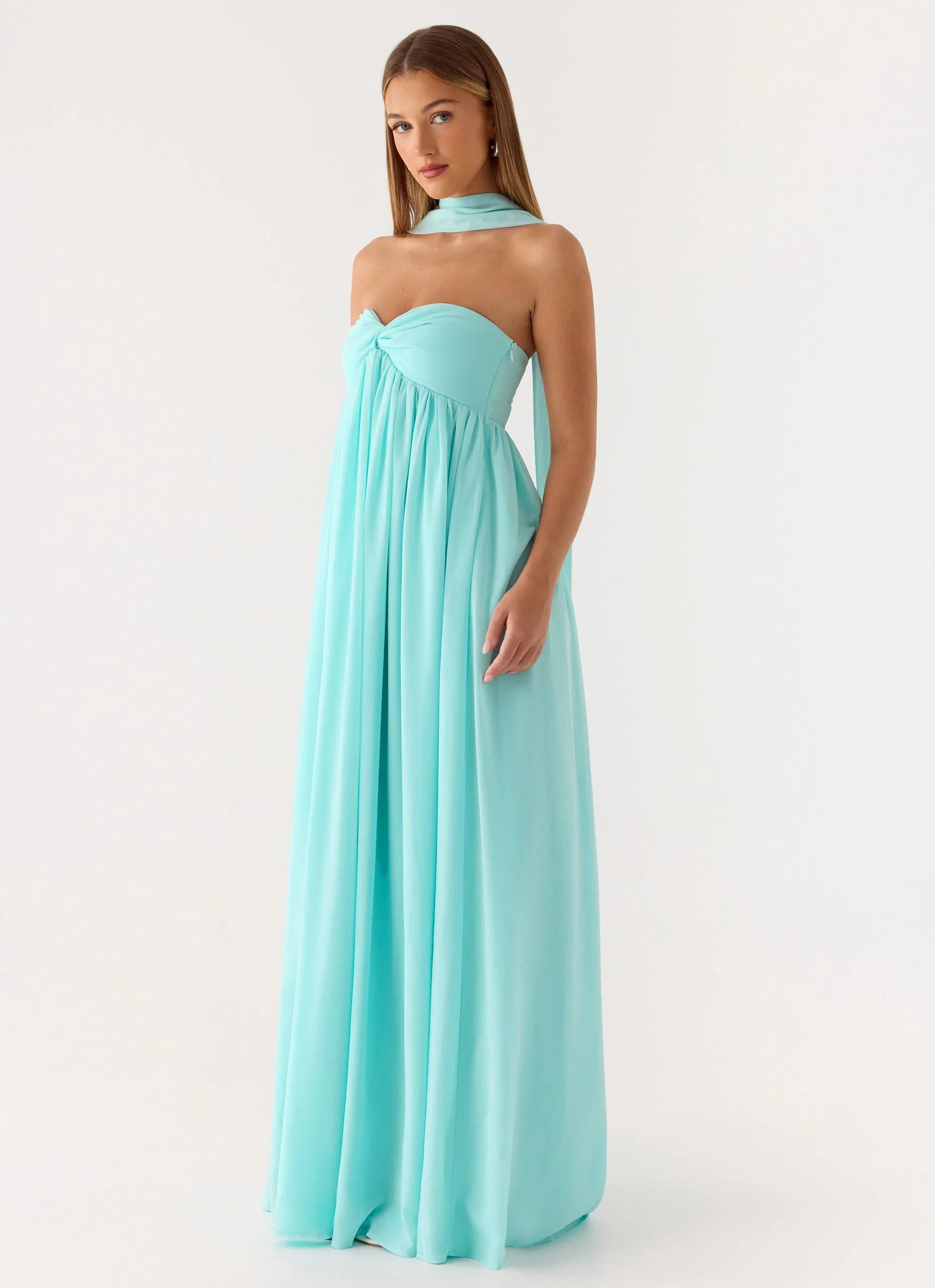 Celestino Scarf Maxi Dress - Aqua