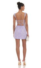 Sweetheart Neck Lace Dress in Lavender