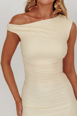 Moonlit Magic Asymmetric Neckline Maxi Dress Light Yello