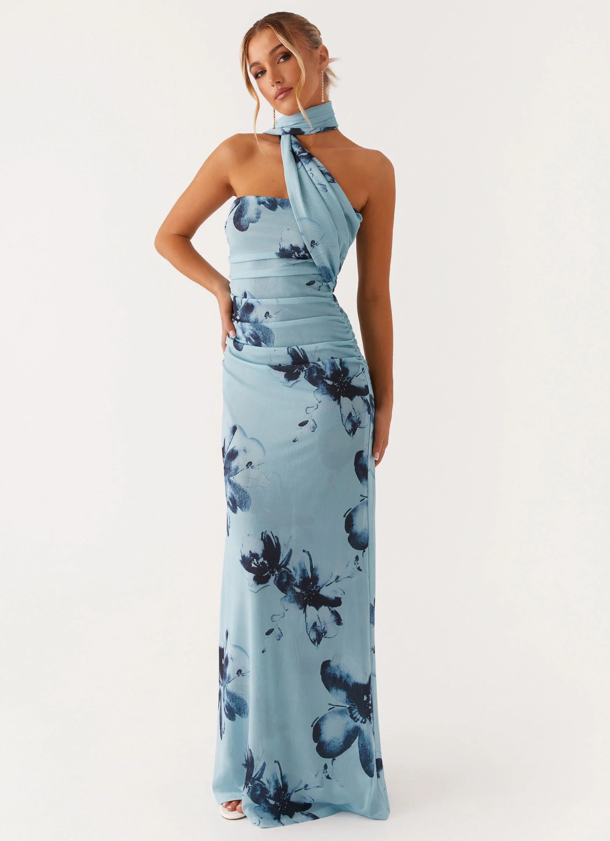 Songbird Maxi Dress - Blue Black Floral
