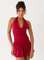 Esme Mini Dress - Red Magenta