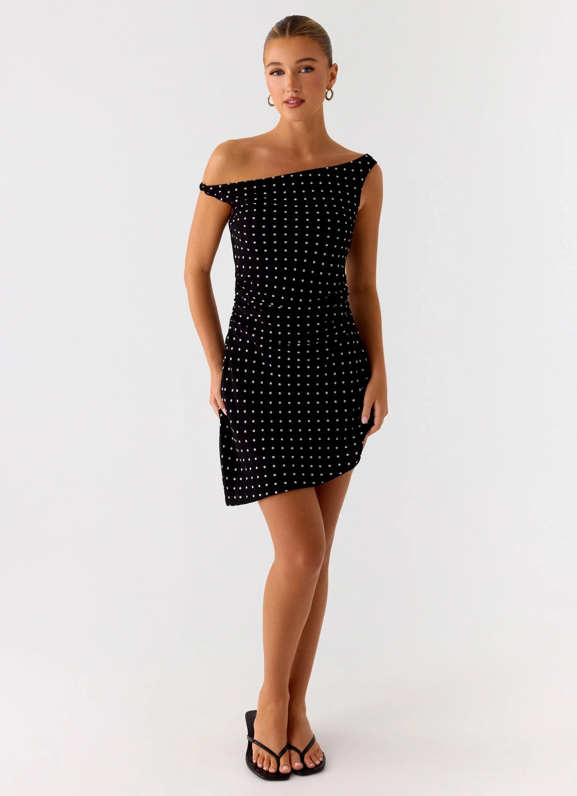 Delusional Mini Dress - Black Polkadot