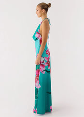 Yoon Beaded Cowl Maxi Dress - Petal Reef
