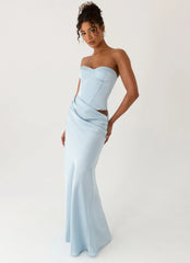 Emory Corset Maxi Dress - Blue