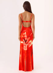 Vamonos Maxi Dress - Fire Petal