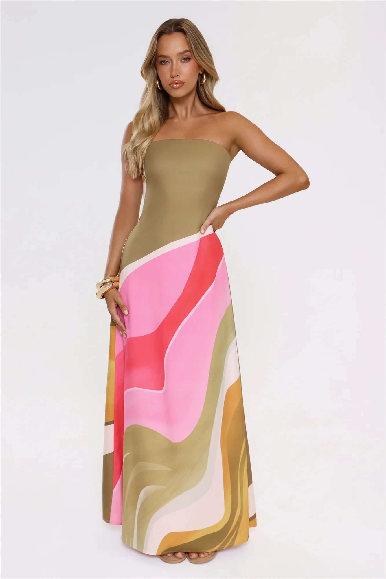 Palette Of Yours Strapless Maxi Dress Green