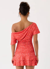 Antonie Mini Dress - Magenta Red Rose