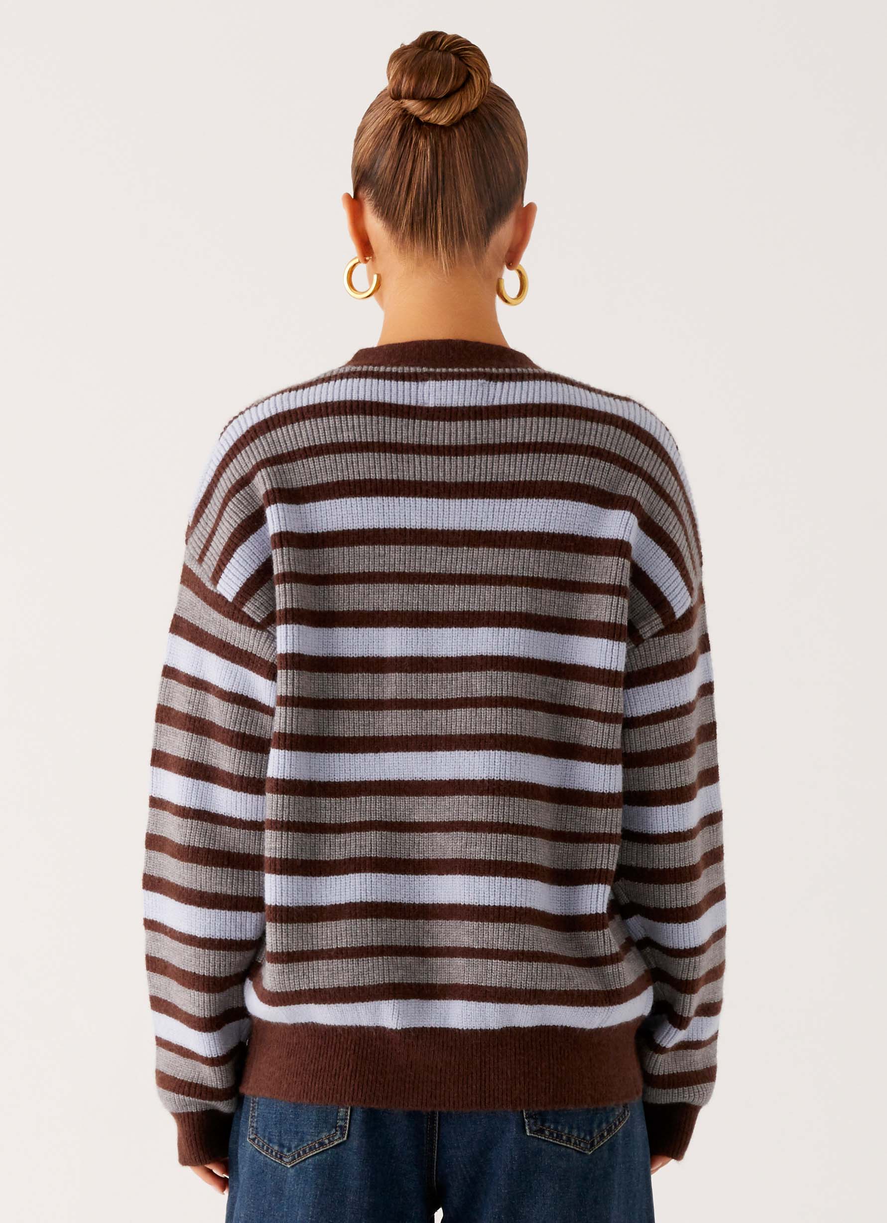 Charlie Oversized Cardigan - Tawny Stripe