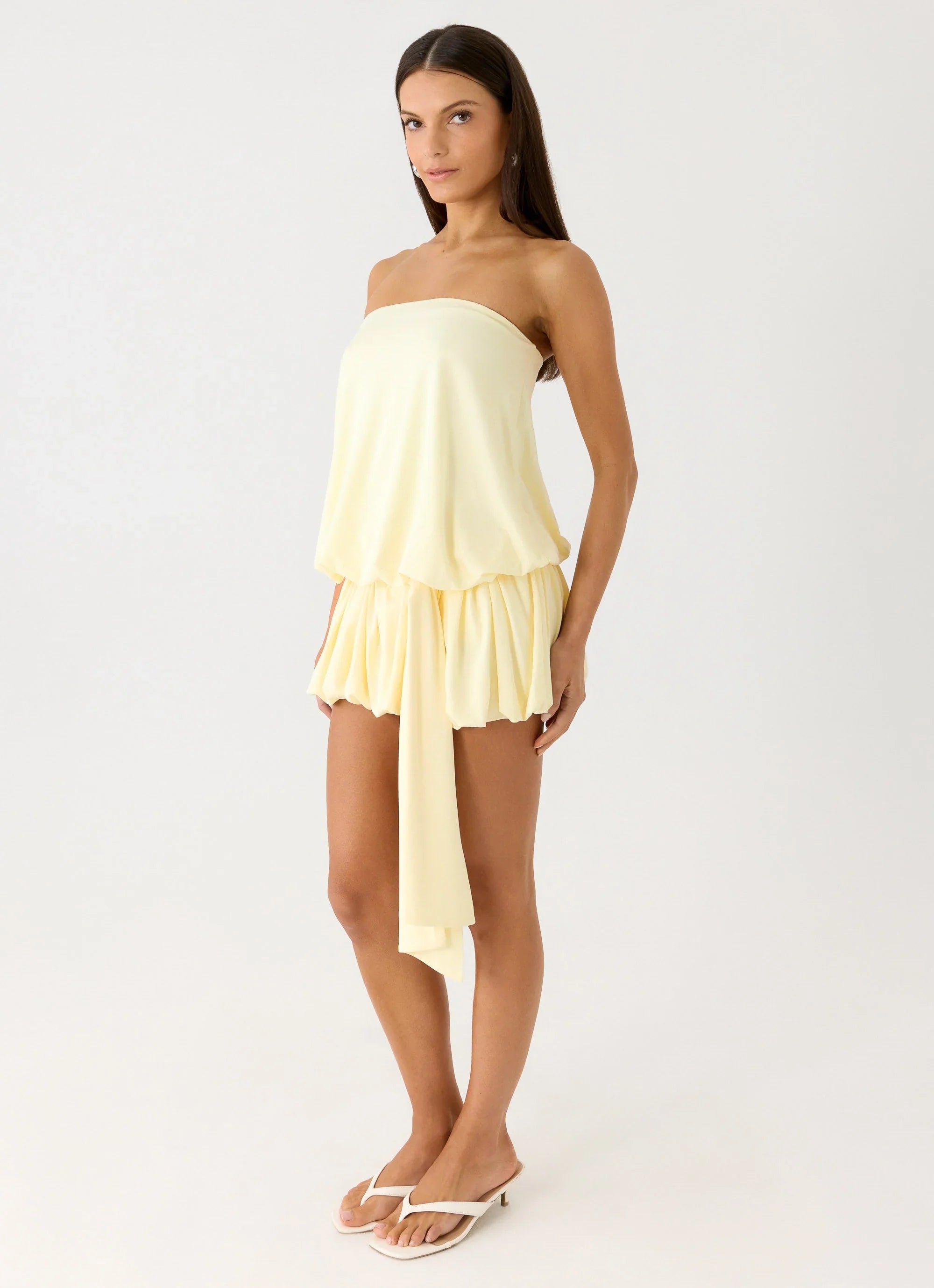 Mazie Strapless Mini Dress - Yellow