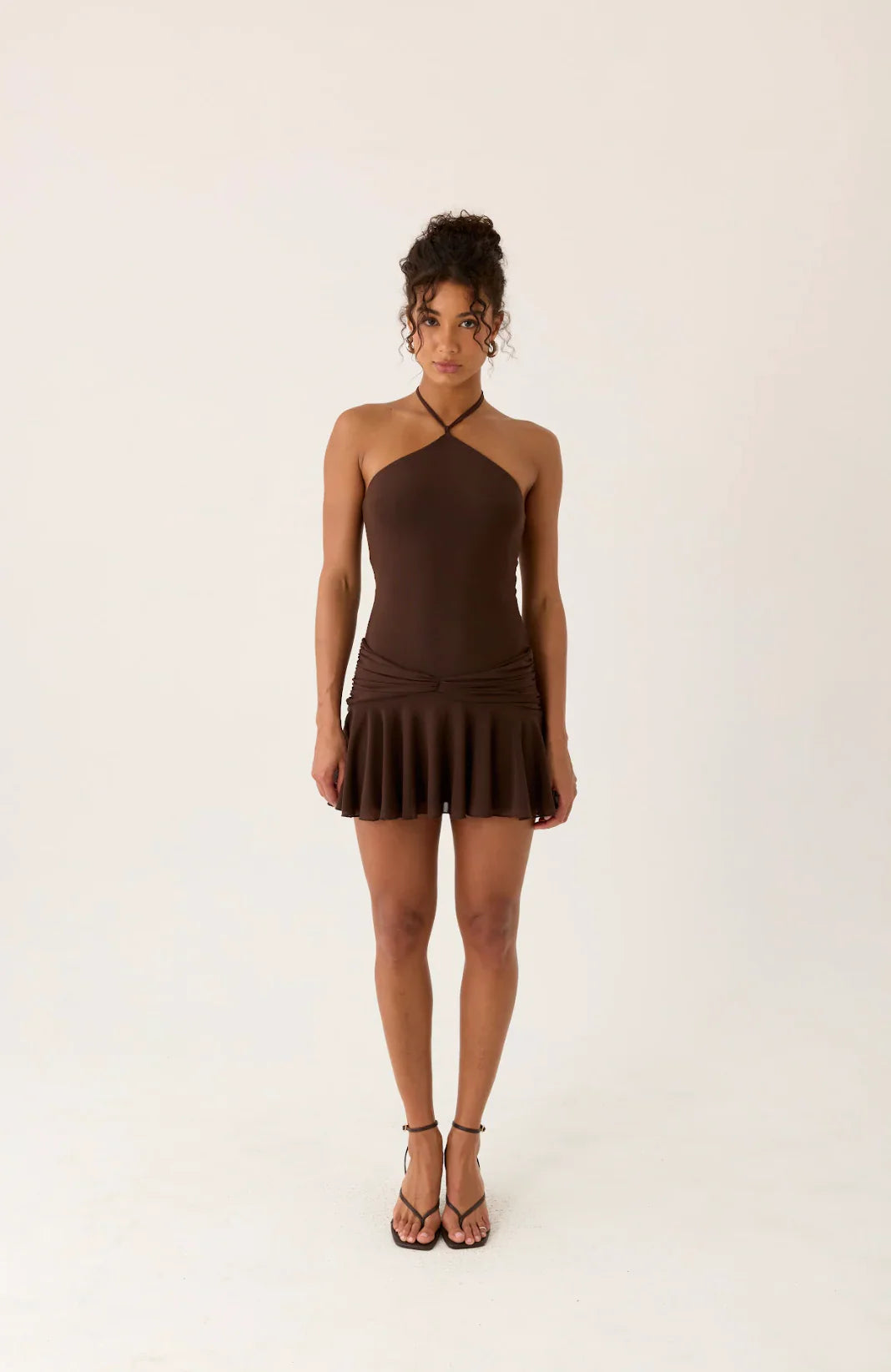 Elektra Mini Dress - Chocolate