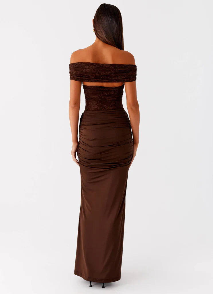 Either Way Maxi Dress - Chocolate