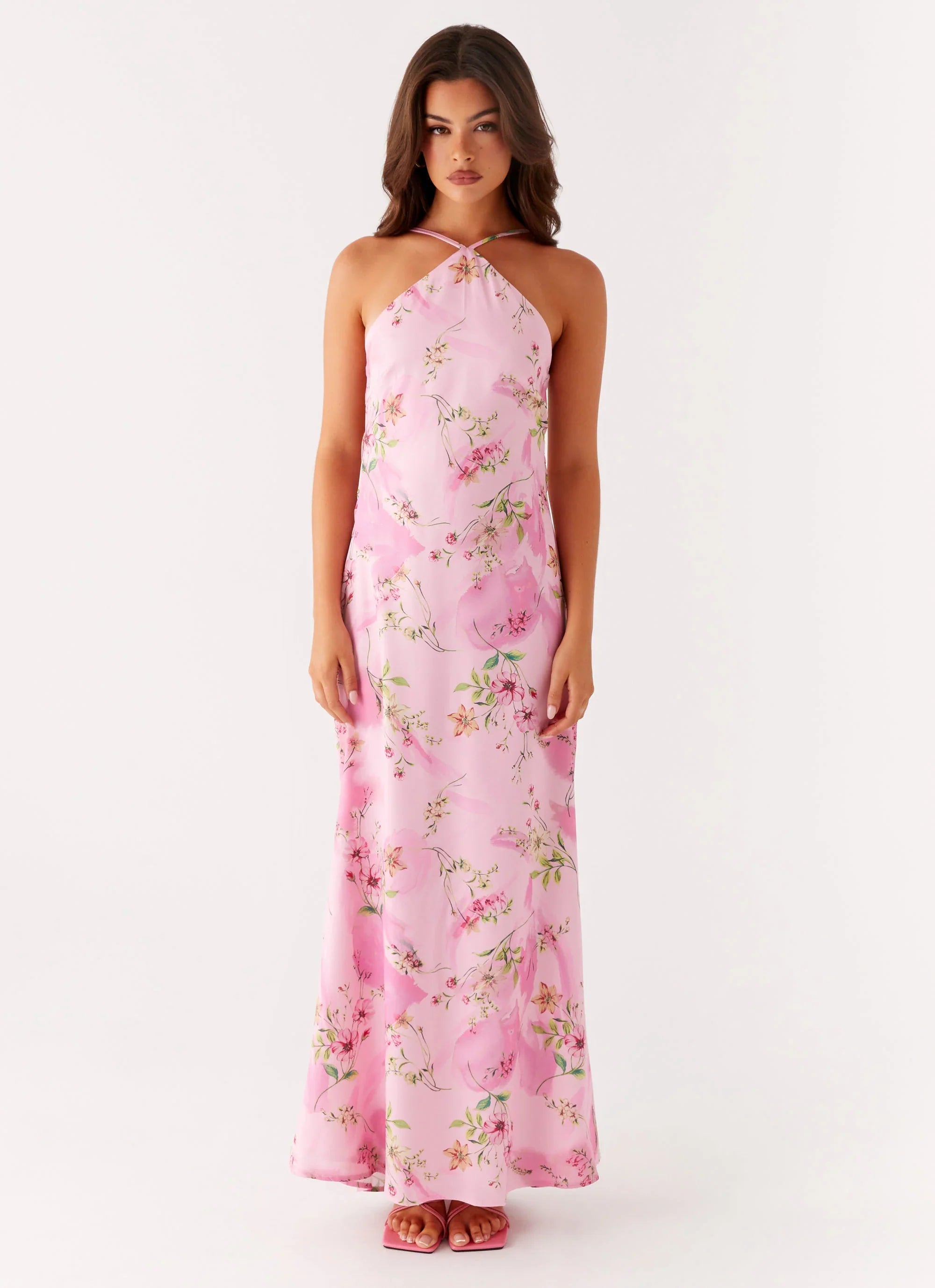 Pascal Maxi Dress - Pink Floral Print