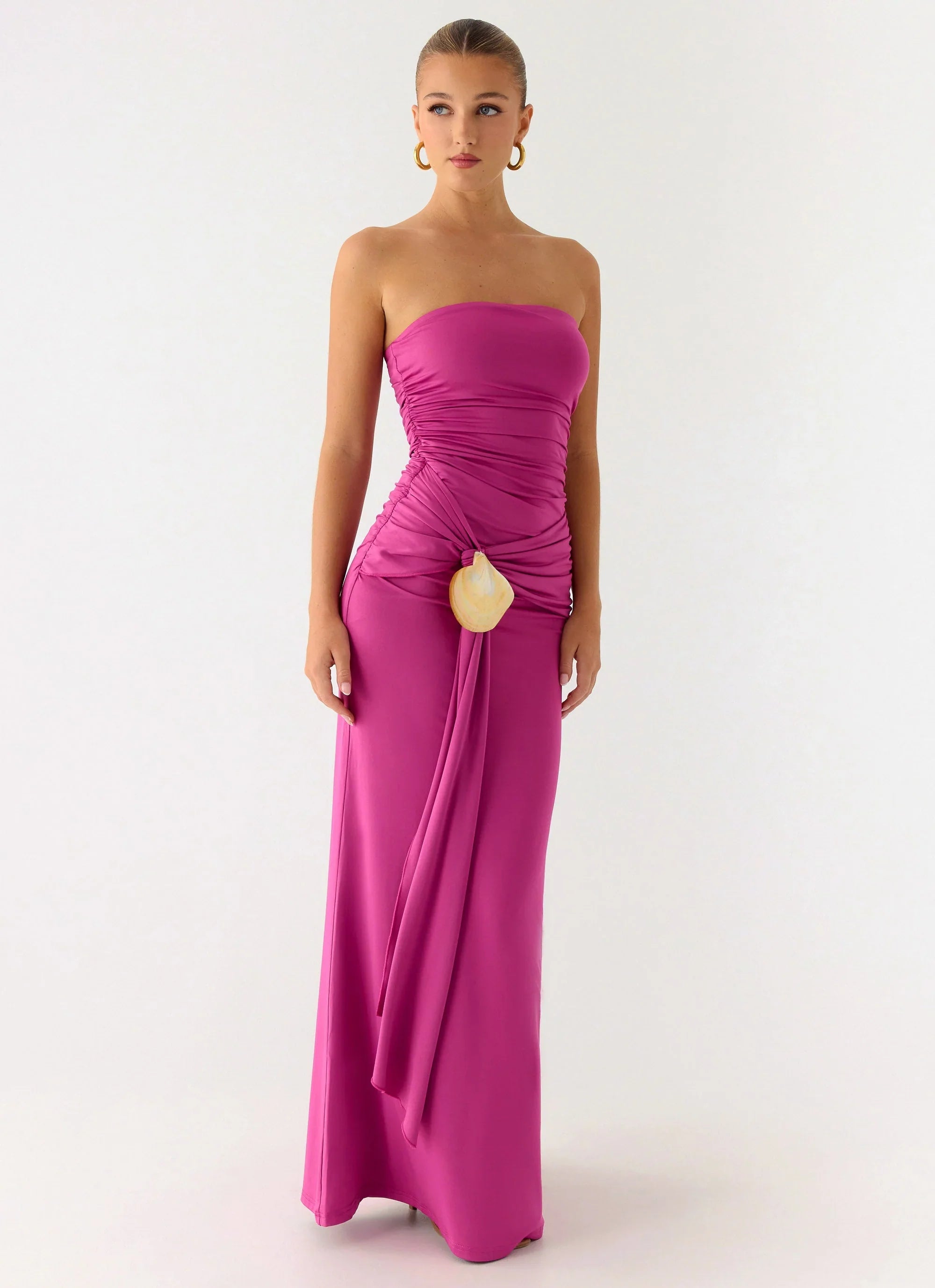 Party After Party Shell Maxi Dress - Fuchsia