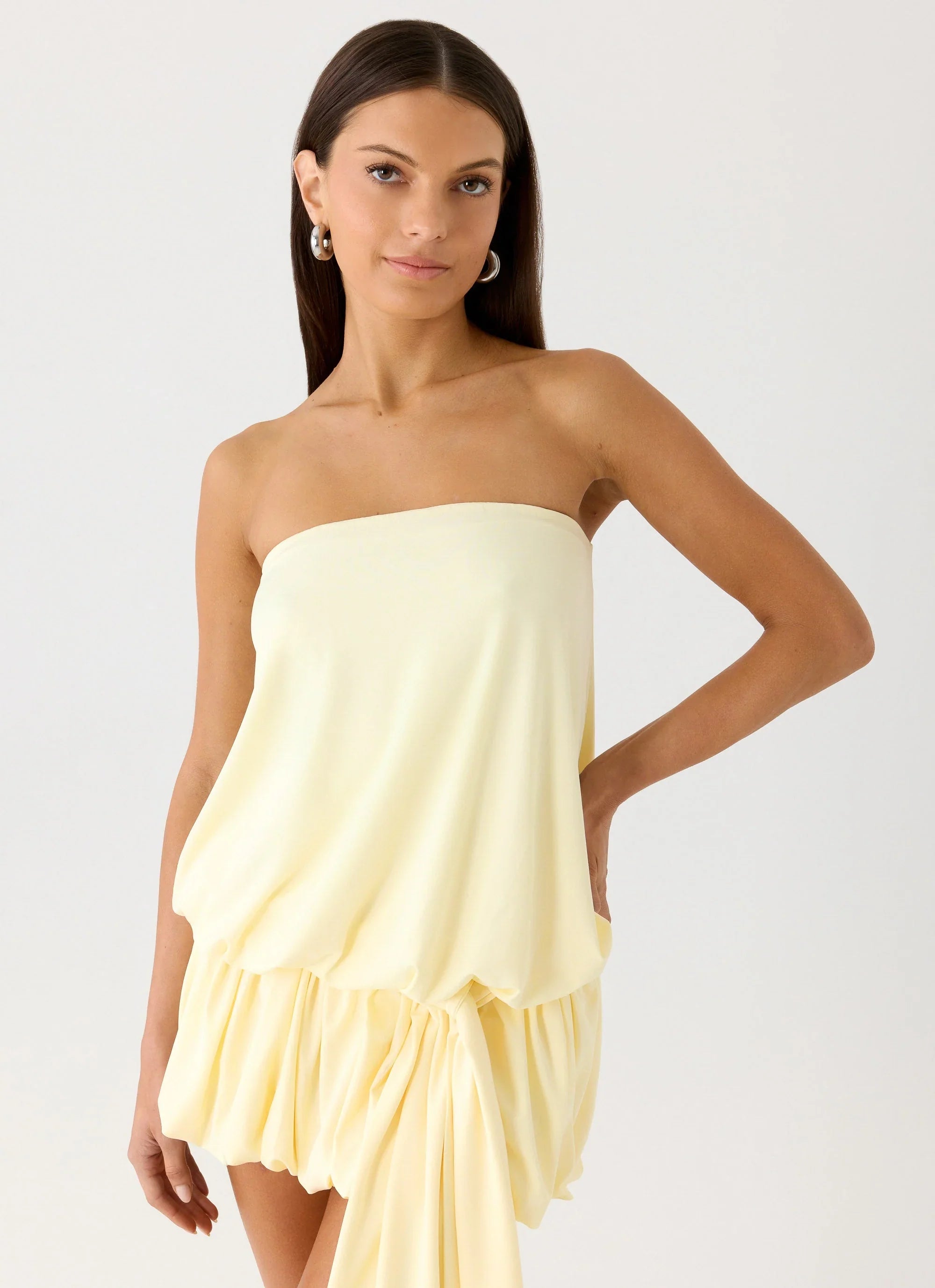 Mazie Strapless Mini Dress - Yellow