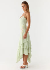 Trisette Midi Dress - Lime