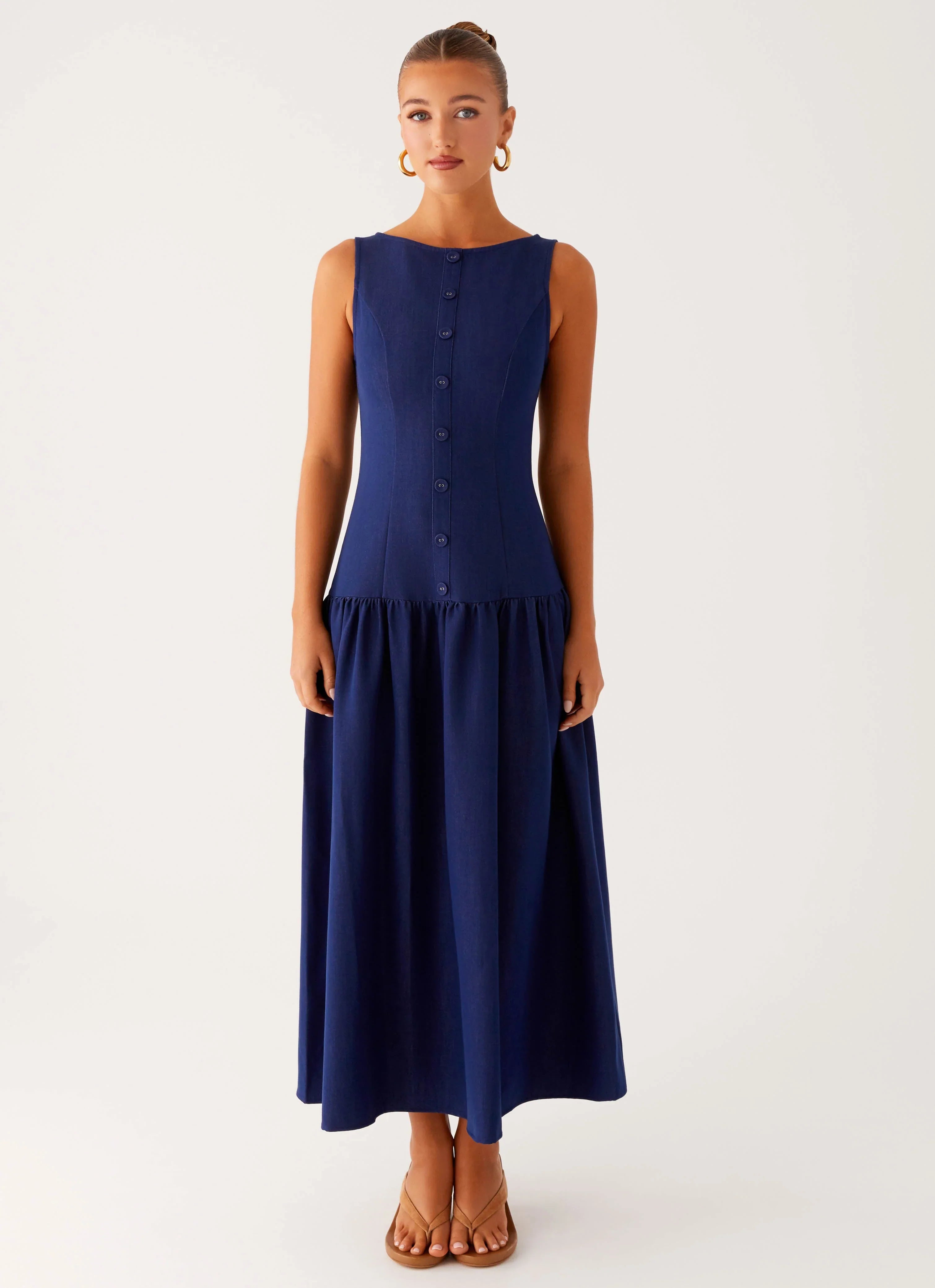 Hayes Denim Midi Dress - Indigo