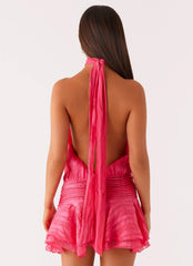 Willow Chiffon Mini Dress - Fuchsia