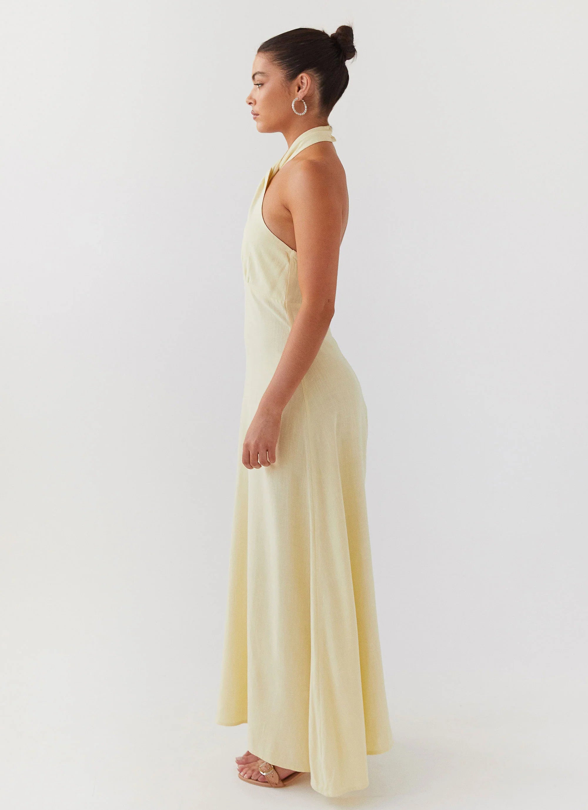 Adrienne Linen Maxi Dress - Lemon
