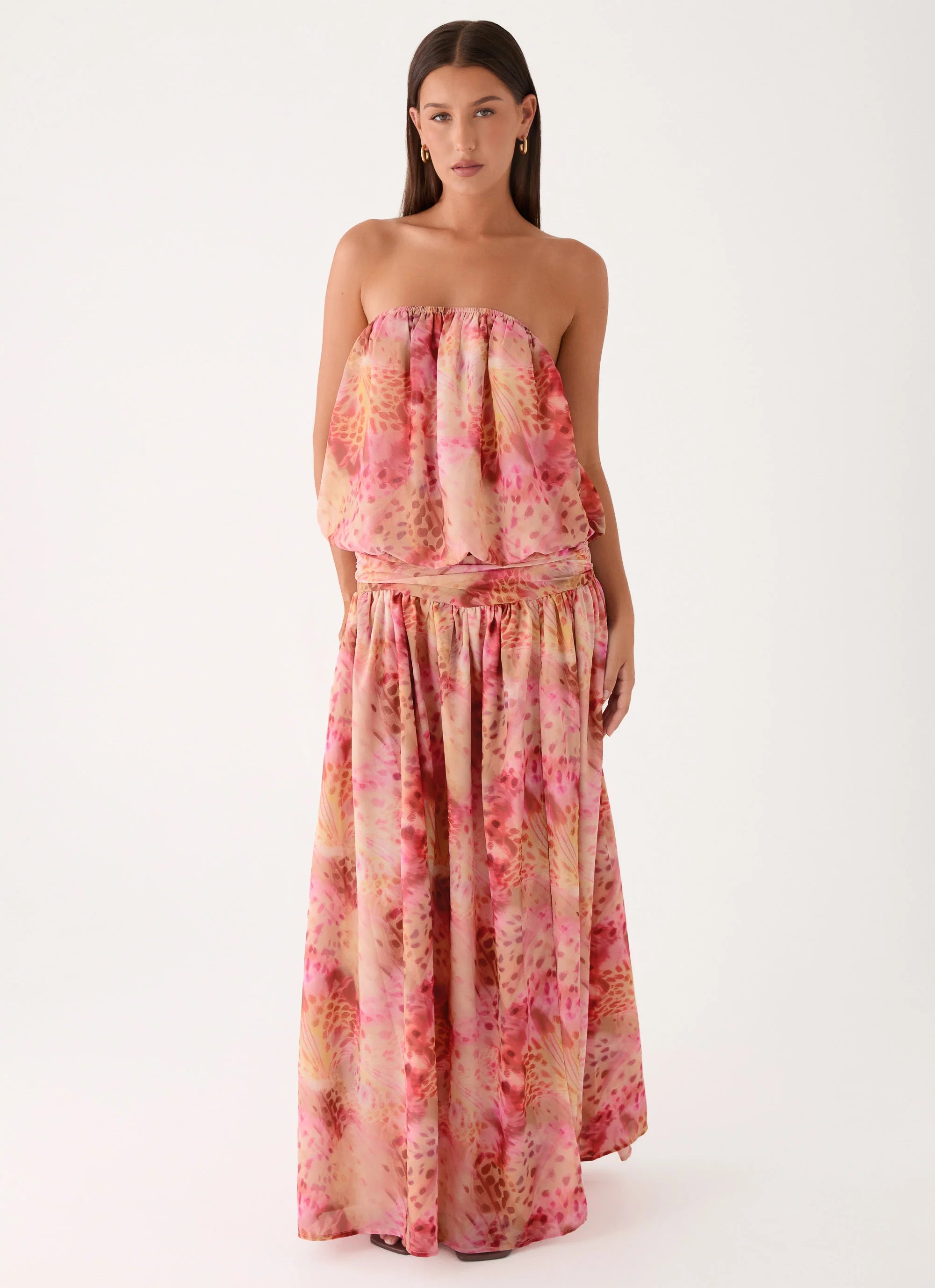 Lioras Strapless Maxi Dress - Botanic Cheetah