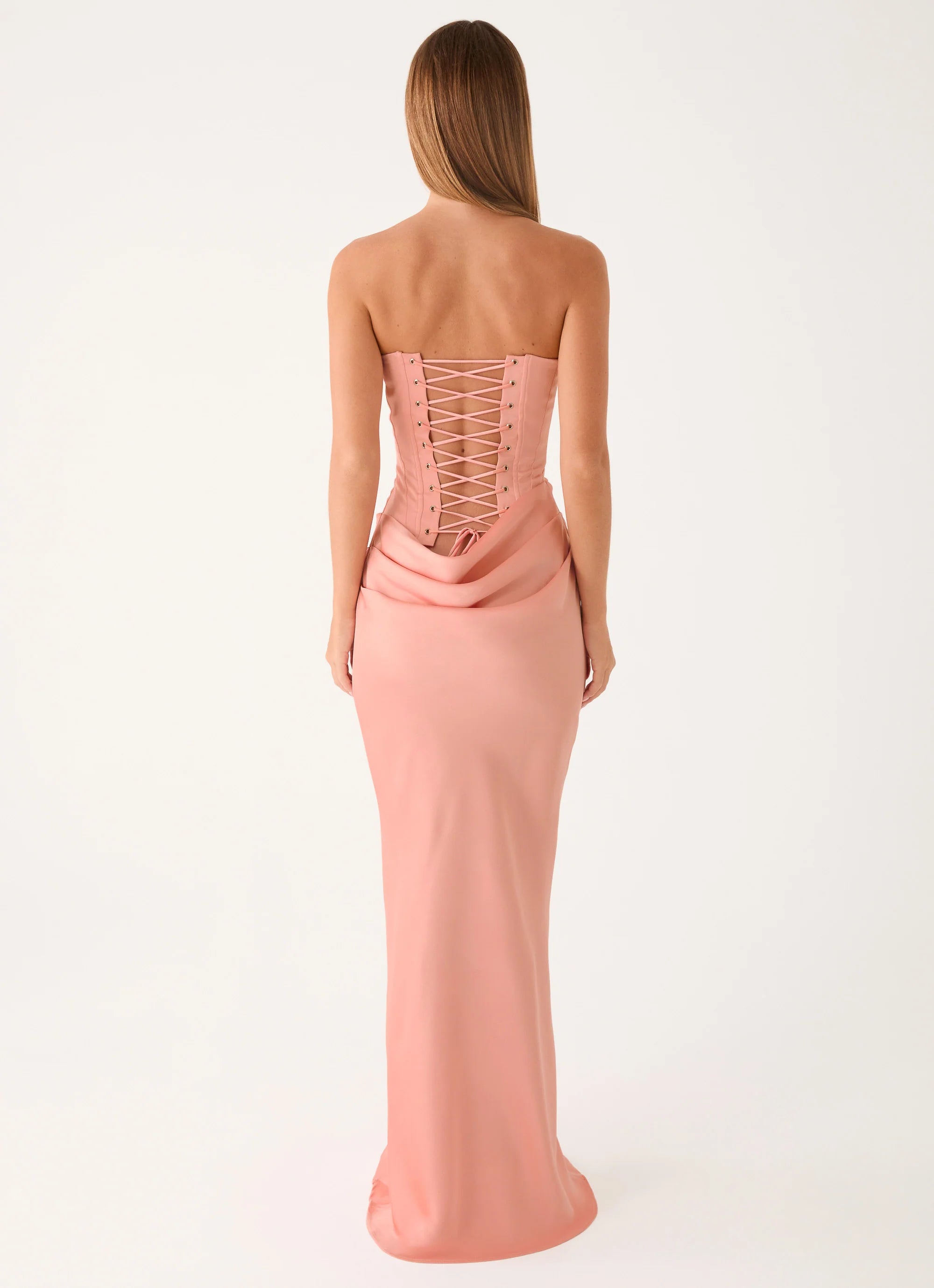 Adara Corset Maxi Dress - Peach