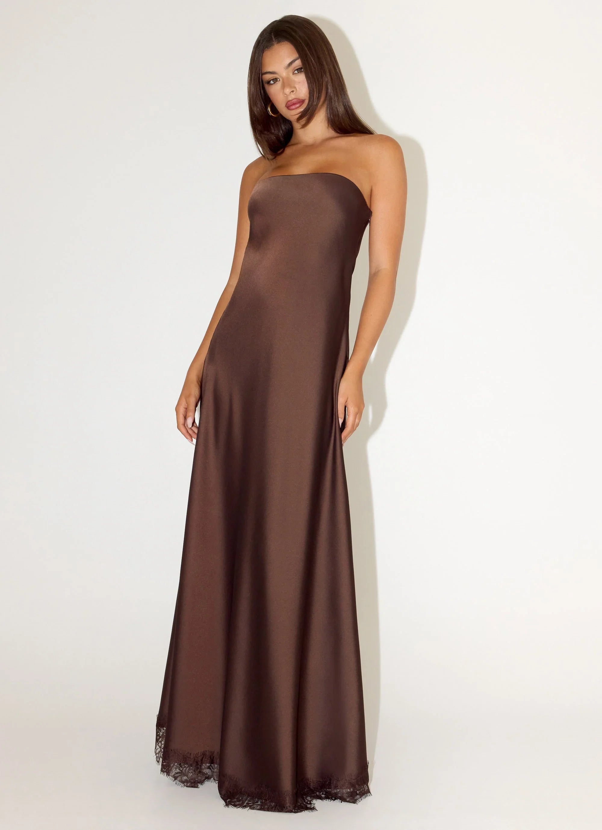 Kayleigh Strapless Maxi Dress - Chocolate Torte