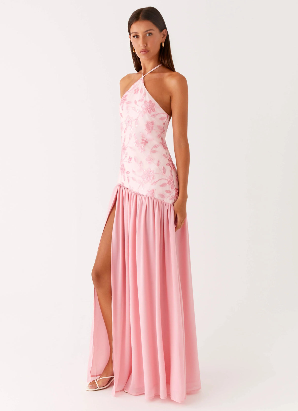 Janelle Beaded Maxi Dress - Pink